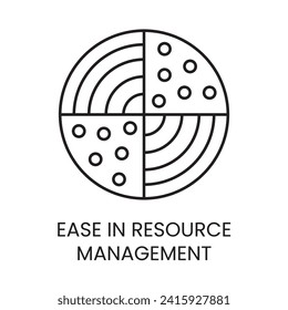 Ease in resource management linear icon in vector