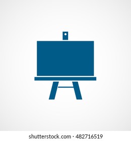 Easel Blackboard Blue Flat Icon On White Background