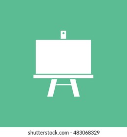 Easel Blackboard Flat Icon On Green Background