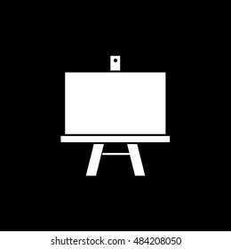 Easel Blackboard Flat Icon On Black Background
