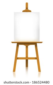 Easel with a blank canvas
