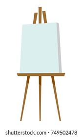 Easel with blank canvas vector cartoon illustration isolated on white background.