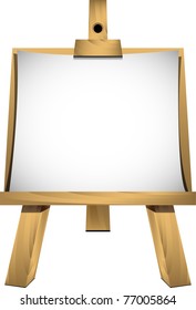 Easel with a blank sheet of white paper for your image or text