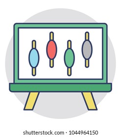 
An easel board showing graphical presentation of business analytics
