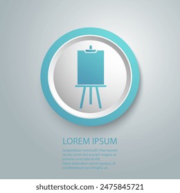 Easel with canvas blue icon vector isolated