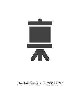 Easel with canvas icon vector, filled flat sign, solid pictogram isolated on white. Symbol, logo illustration.