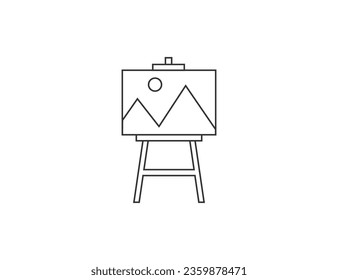 Easel, icono de lienzo. Ilustración vectorial.