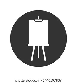 Easel with canvas icon vector isolated