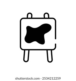 Caballete e iconos de lienzo configurados en cinco estilos diferentes de Vector Ilustración de stock