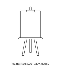 Easel with canvas line icon vector isolated