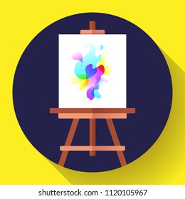 easel with canvas vector icon artist vector illustration