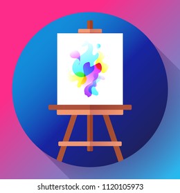 easel with canvas vector icon artist vector illustration