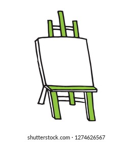 Easel cartoon vector illustration, hand drawn style, isolated on white background