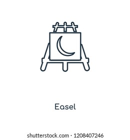 Easel concept line icon. Linear Easel concept outline symbol design. This simple element illustration can be used for web and mobile UI/UX.
