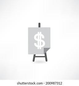 easel with dollar icon