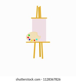 easel drawing with colors-vector illustration, can be used as a background, as a separate isolated image
