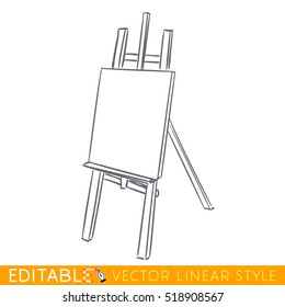 Easel. Editable outline sketch icon.