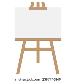 Easel and empty blank art board. Vector illustration