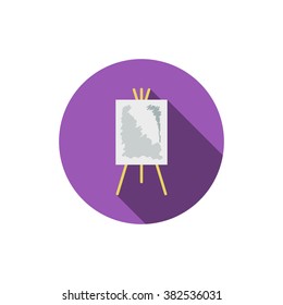 Easel flat icon with long shadow Vector