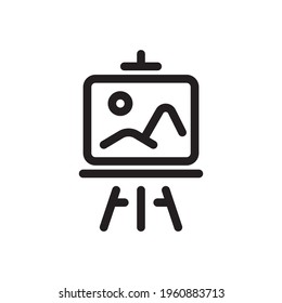 Easel flat vector icon. Simple hand drawn illustrations symbol for concept infographics, designs projects, UI and UX, website or mobile application.