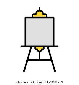 Easel Icon. Editable Bold Outline With Color Fill Design. Vector Illustration.