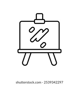 Icono del caballete aislado en un fondo blanco. Ilustración vectorial.