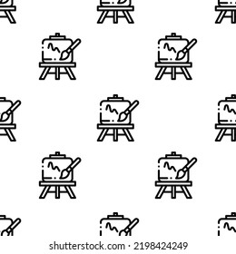 easel icon pattern. Seamless easel pattern on white background.