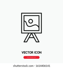 Easel Icon Vector. Linear Style Sign For Mobile Concept And Web Design. Easel Symbol Illustration. Pixel Vector Graphics - Vector.