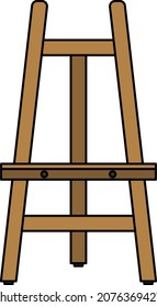 An easel isolated vector illustration.