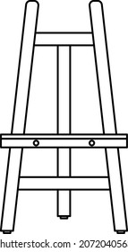 An easel isolated vector silhouette.