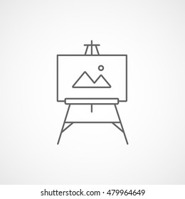 Easel Line Icon On White Background