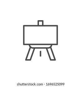 Easel line outline icon and art concept