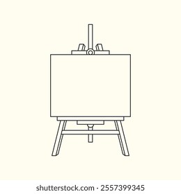 Easel line outline vector illustration isolated on light background 