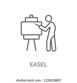 Easel linear icon. Modern outline Easel logo concept on white background from Activity and Hobbies collection. Suitable for use on web apps, mobile apps and print media.