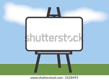 Easel and noteboard as a vector file, resizable to all formats without loss