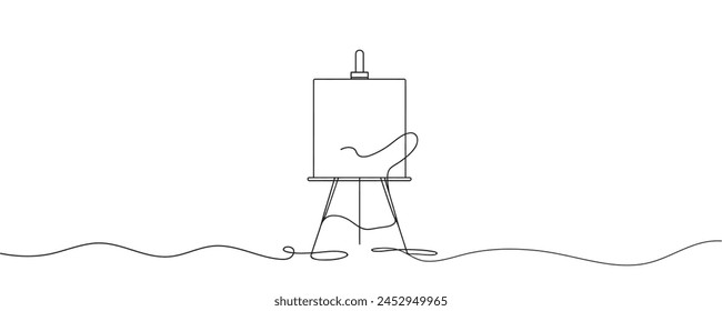 Easel in one continuous line. Vector illustration.