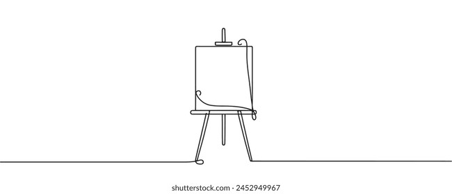 Easel in one continuous line. Vector illustration.