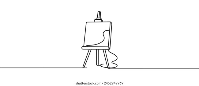 Easel in one continuous line. Vector illustration.