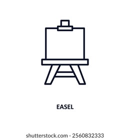 easel outline icon.  Thin line icon from education collection. Editable vector isolated on white background