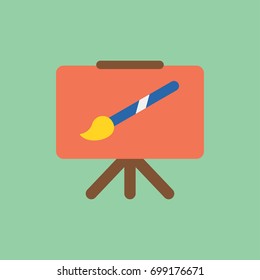 easel with paint brush icon