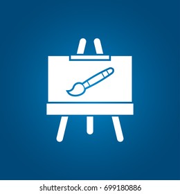 easel with paint brush icon