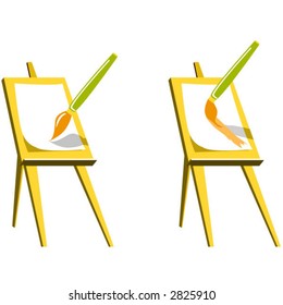 Easel with paintbrush