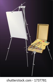 Easel and painter's case