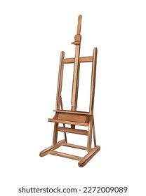Easel for painting from multicolored paints. Splash of watercolor, colored drawing, realistic. Vector illustration of paints