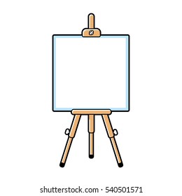 Easel or presentation stand with a white blank board isolated.