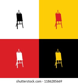 Easel sign. Vector. Icons of german flag on corresponding colors as background.