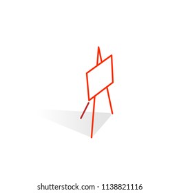 easel stand blank canvas logo vector