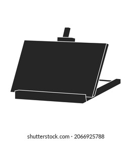 Easel vector black icon. Vector illustration easel on white background. Isolated black illustration icon of canvas on stand .