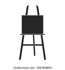 Easel vector black icon. Vector illustration easel on white background. Isolated black illustration icon of canvas on stand .