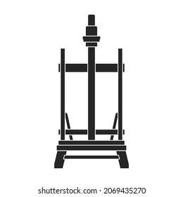 Easel vector black icon. Vector illustration easel on white background. Isolated black illustration icon of canvas on stand .